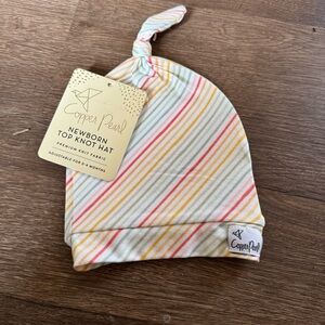 NEW Copper Pearl Rainee Striped Top Knot Baby Hat